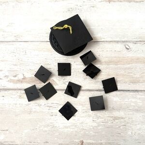 Miniature Graduation Cap Cake Toppers Party Decor Table Scape Confetti